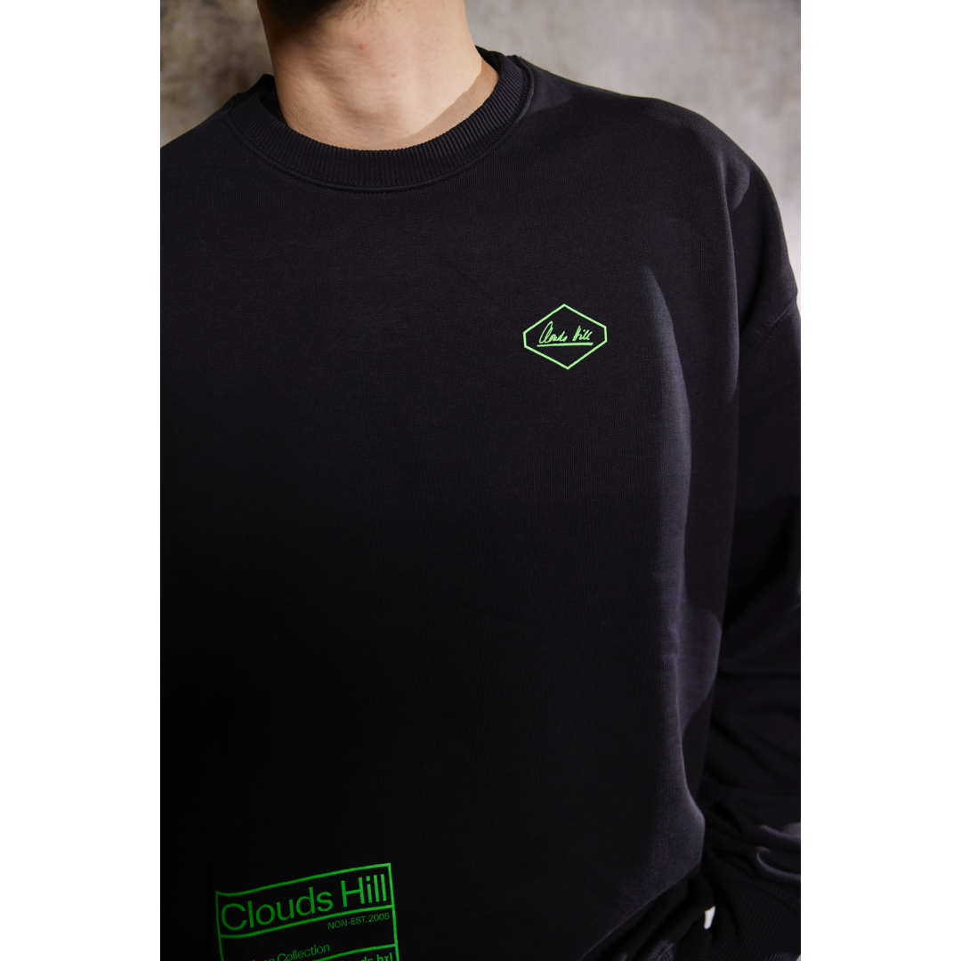 Clouds Hill - 'Interface Collection' Black Crewneck